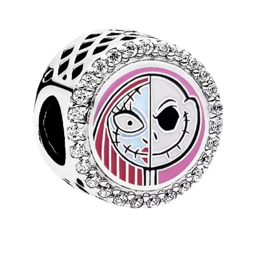 🎆LINX DISCONTINUED Silver Jack Sally Nightmare Before Christmas Bracelet Charm
